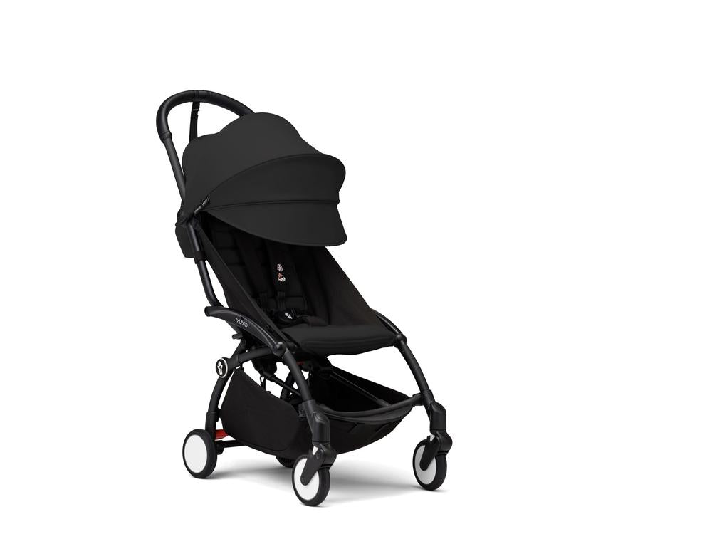 Stokke® YOYO³ Stroller - Compact Stroller Newborn Shell to Toddler Black/Black