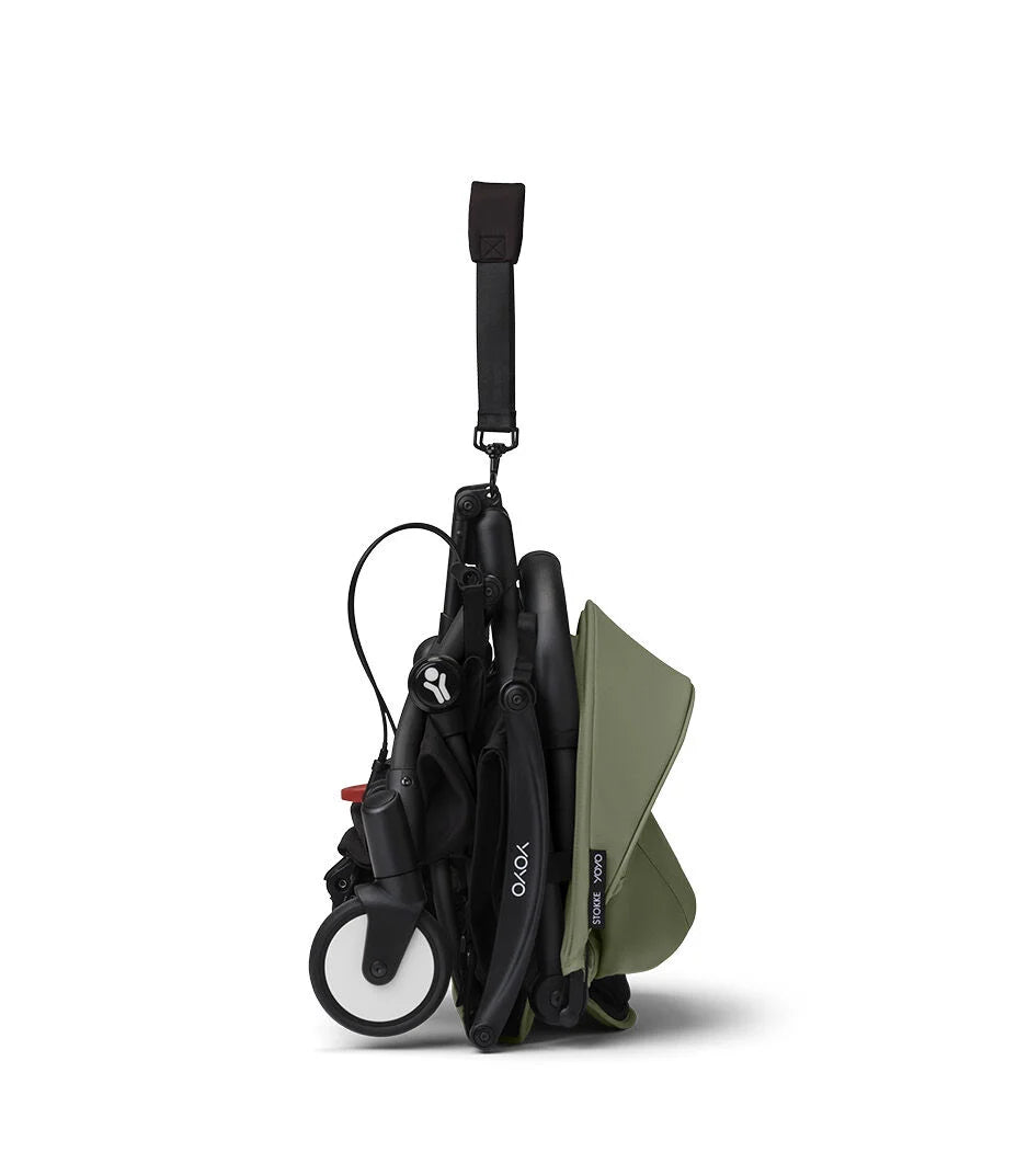 Stokke® YOYO³ Stroller - Compact Stroller Newborn Shell to Toddler Black/Olive