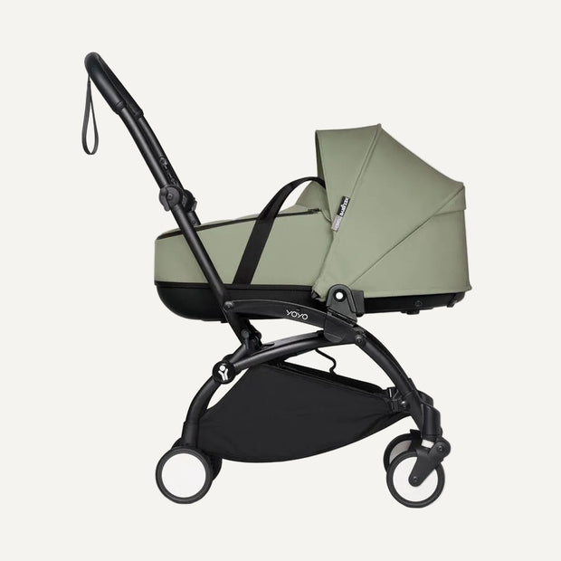 Stokke® YOYO³ Stroller - Compact Stroller Newborn Shell to Toddler Black/Olive