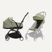 Stokke® YOYO³ Stroller - Compact Stroller Newborn Shell to Toddler Black/Olive
