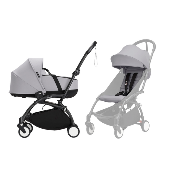 Stokke® YOYO³ Stroller - Compact Stroller Newborn Shell to Toddler Black/Stone