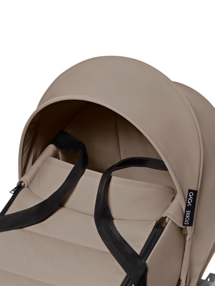 Stokke® YOYO³ Stroller - Compact Stroller Newborn Shell to Toddler Black/Taupe