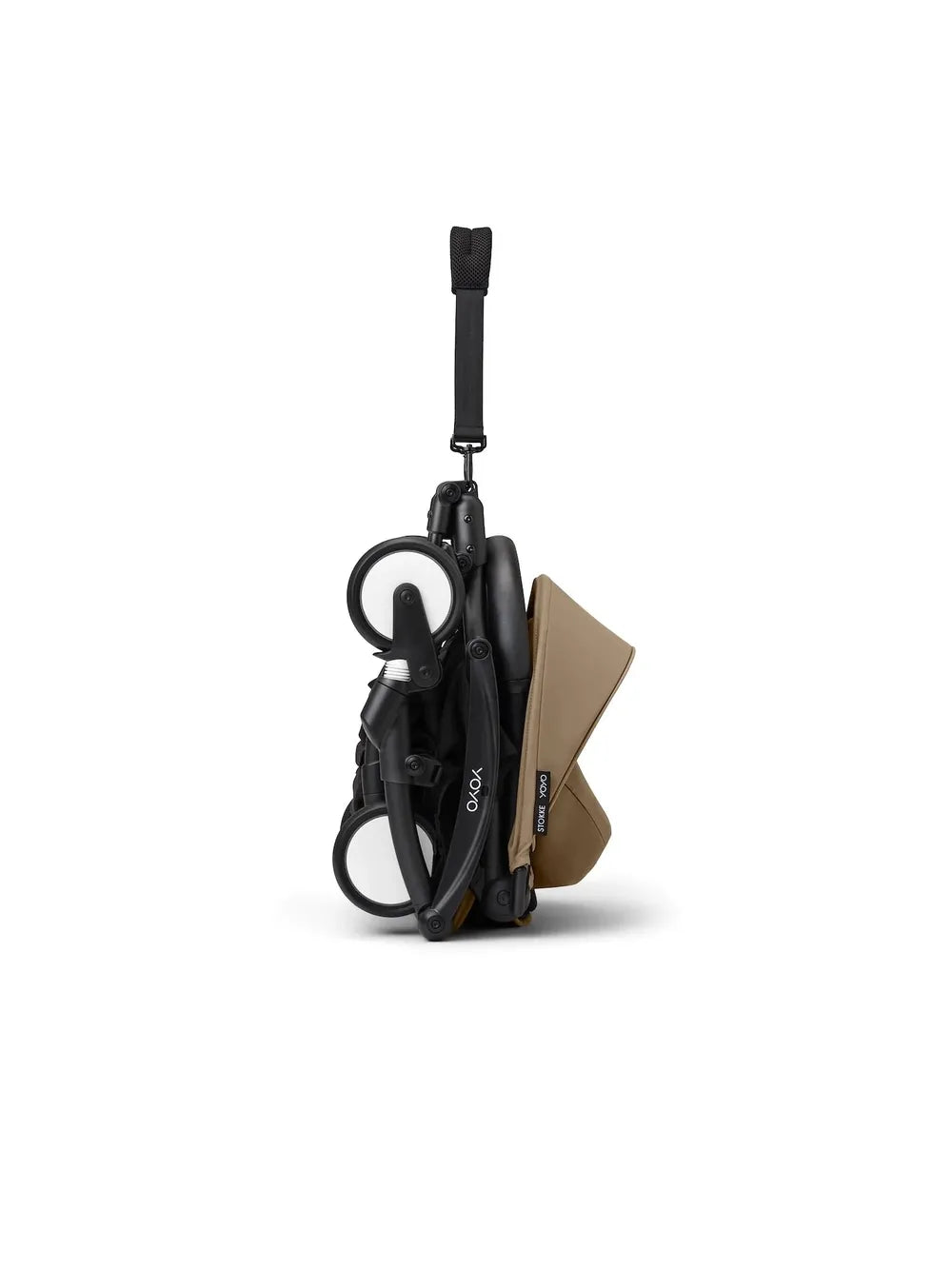 Stokke® YOYO³ Stroller - Compact Stroller Newborn Shell to Toddler Black/Toffee