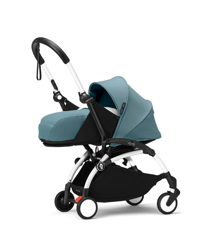 Stokke® YOYO³ stroller with newborn to toddler Black/Aqua