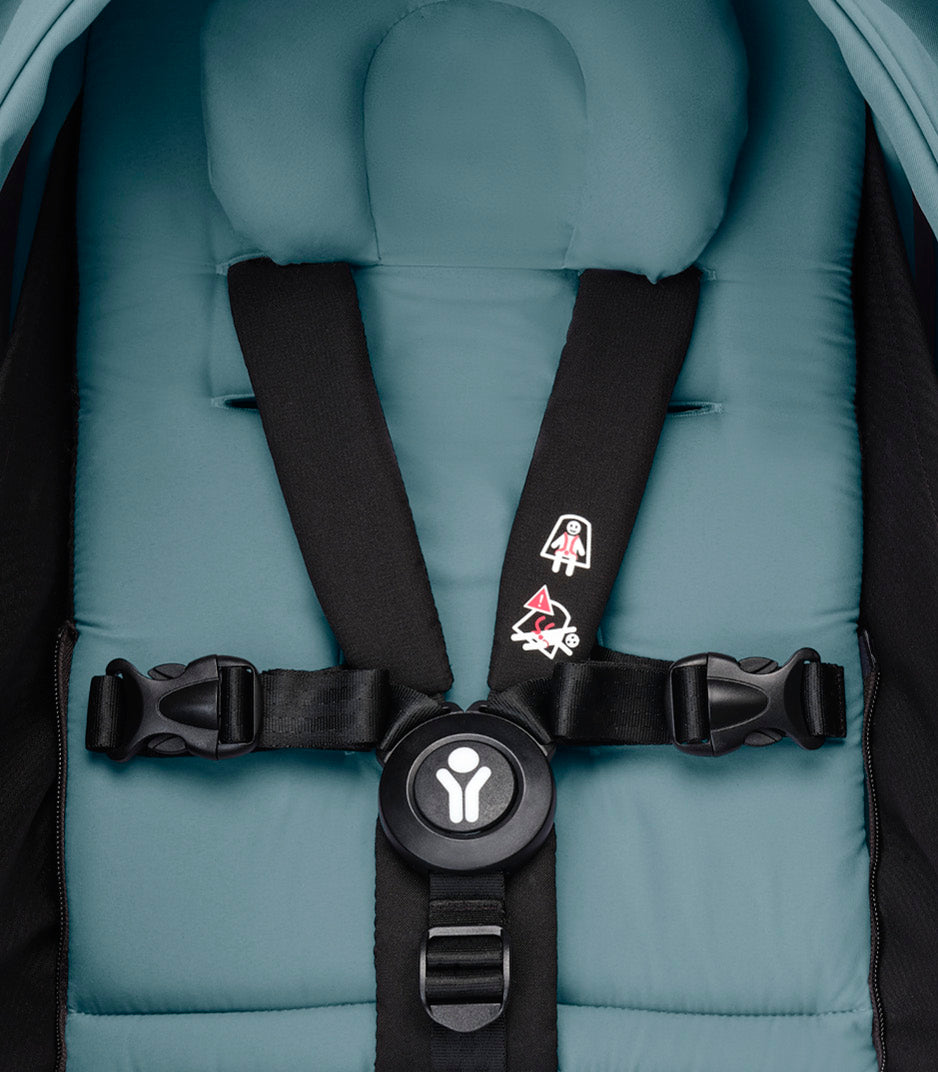 Stokke® YOYO³ stroller with newborn to toddler Black/Aqua