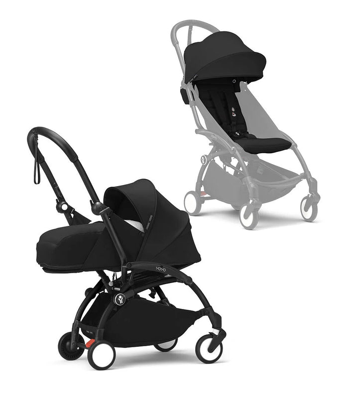 Stokke® YOYO³ stroller with newborn to toddler Black/Black