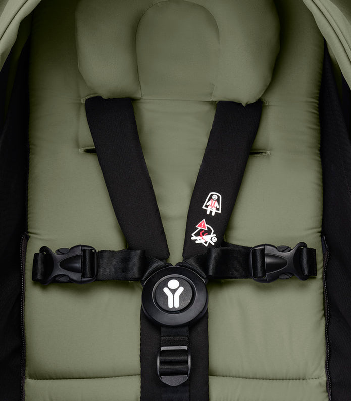 Stokke® YOYO³ stroller with newborn to toddler White/Olive