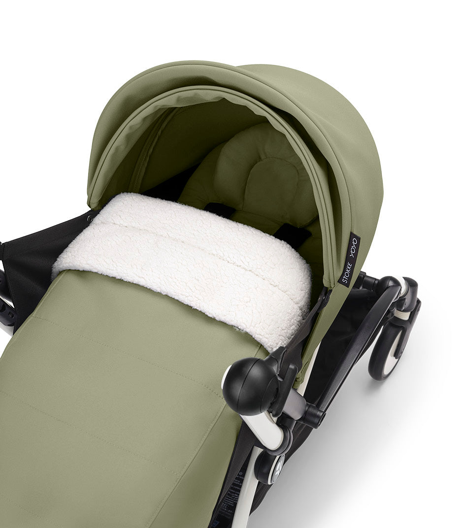 Stokke® YOYO³ stroller with newborn to toddler White/Olive
