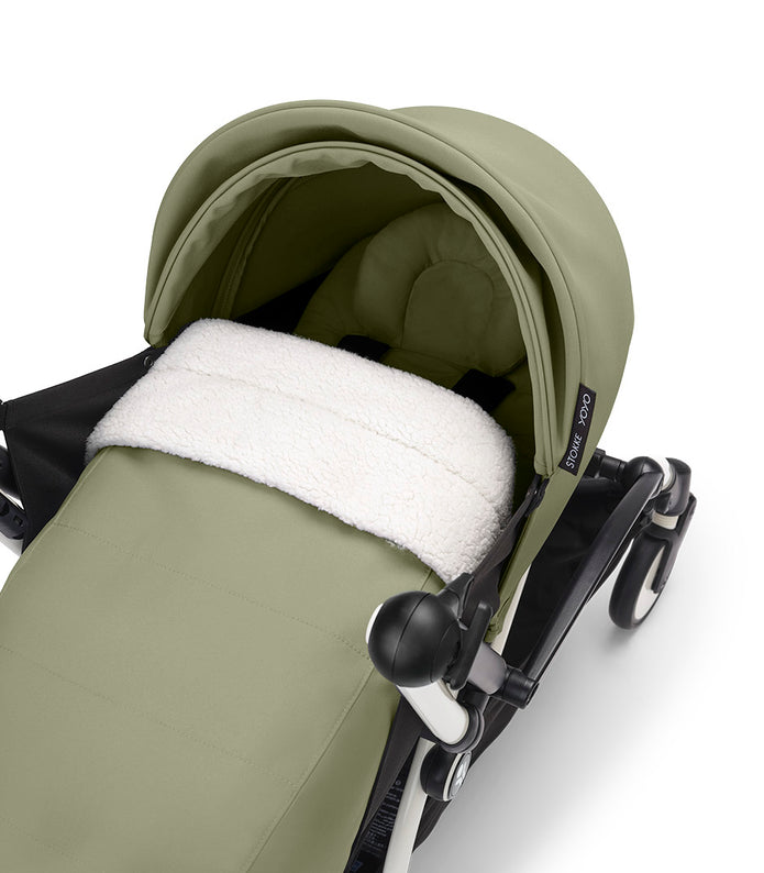 Stokke® YOYO³ stroller with newborn to toddler White/Olive