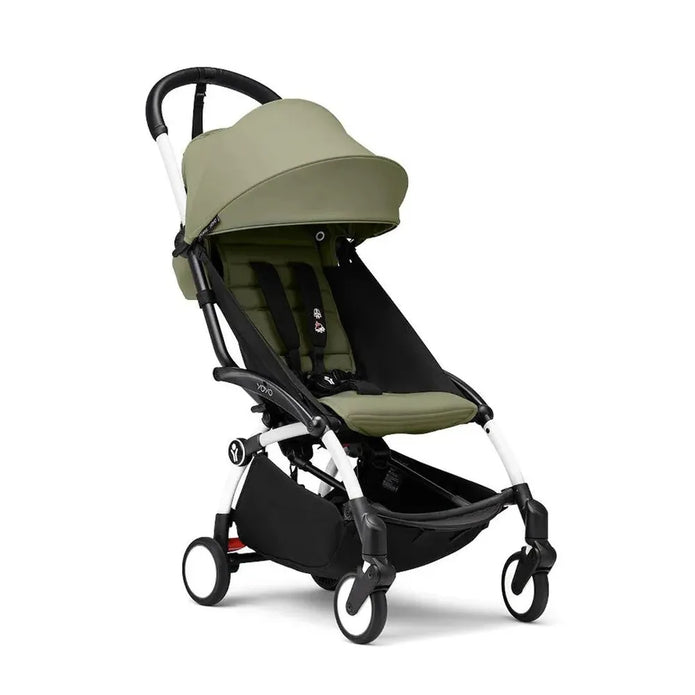 Stokke® YOYO³ stroller with newborn to toddler White/Olive