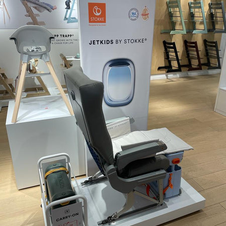 Display of JetKids by Stokke product in a showroom setting