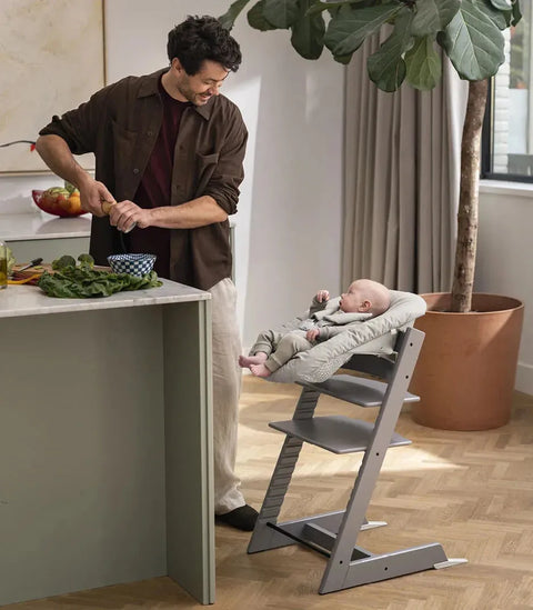 Tripp Trapp High Chair Newborn Set Bundle in Oak Wood