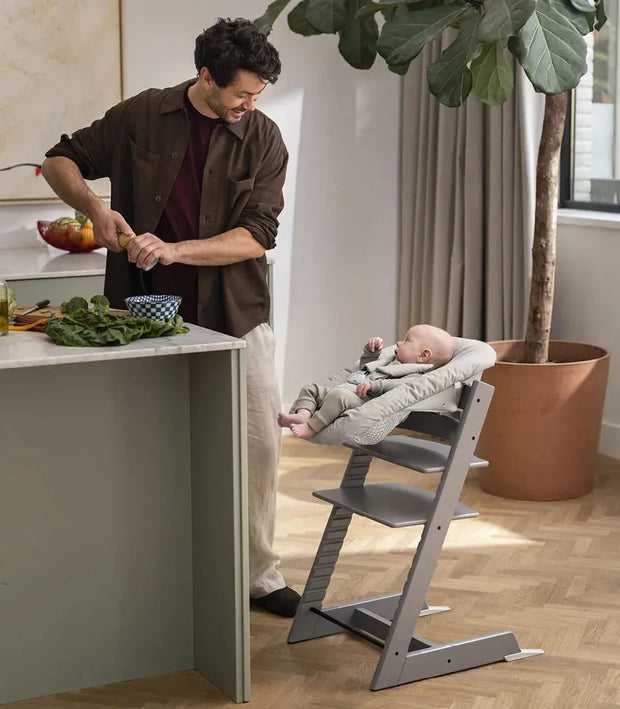 Tripp Trapp High Chair Newborn Set Bundle in Oak Wood