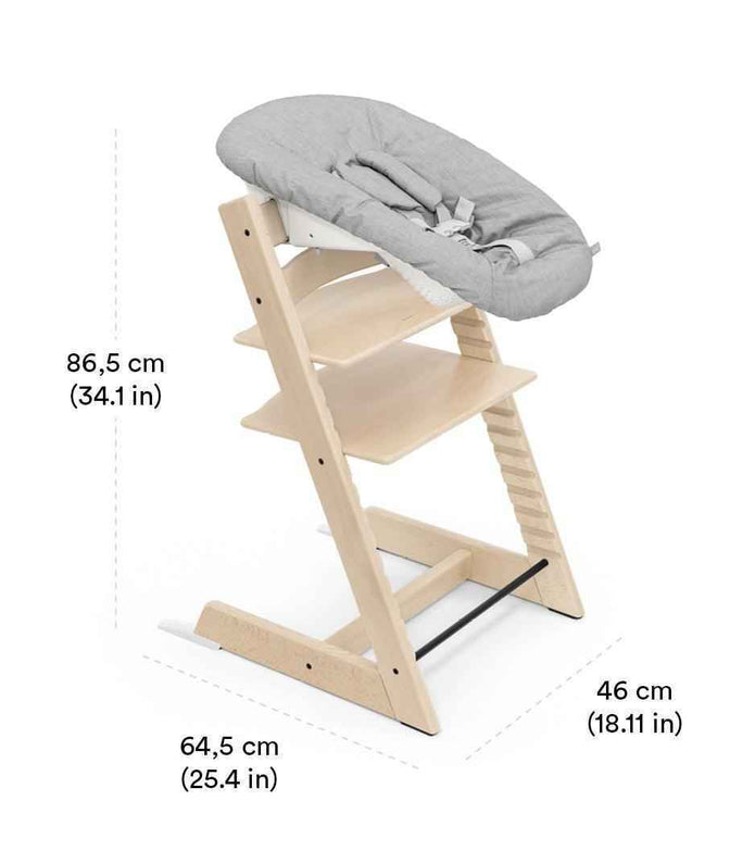 Tripp Trapp High Chair Bundle with Tripp Trapp Newborn Set in Beech Wood