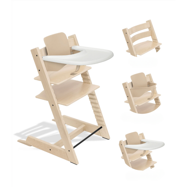Tripp Trapp High Chair and Tray Bundle - Oak