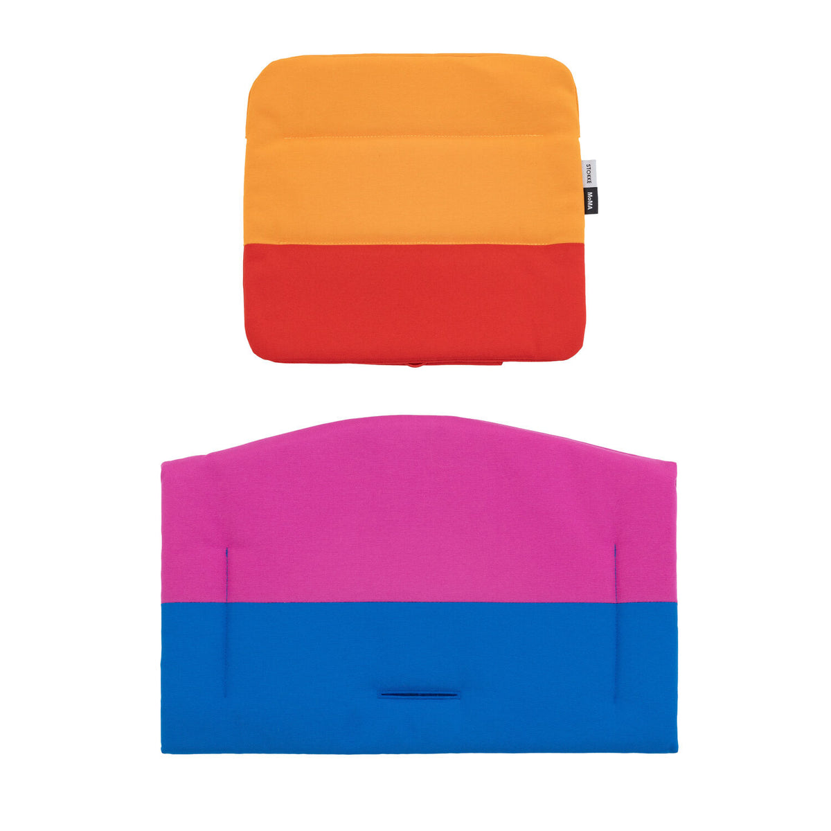 Close-up of the Stokke Tripp Trapp Cushion MoMA Edition for the Tripp Trapp chair, available from Parent Studio.