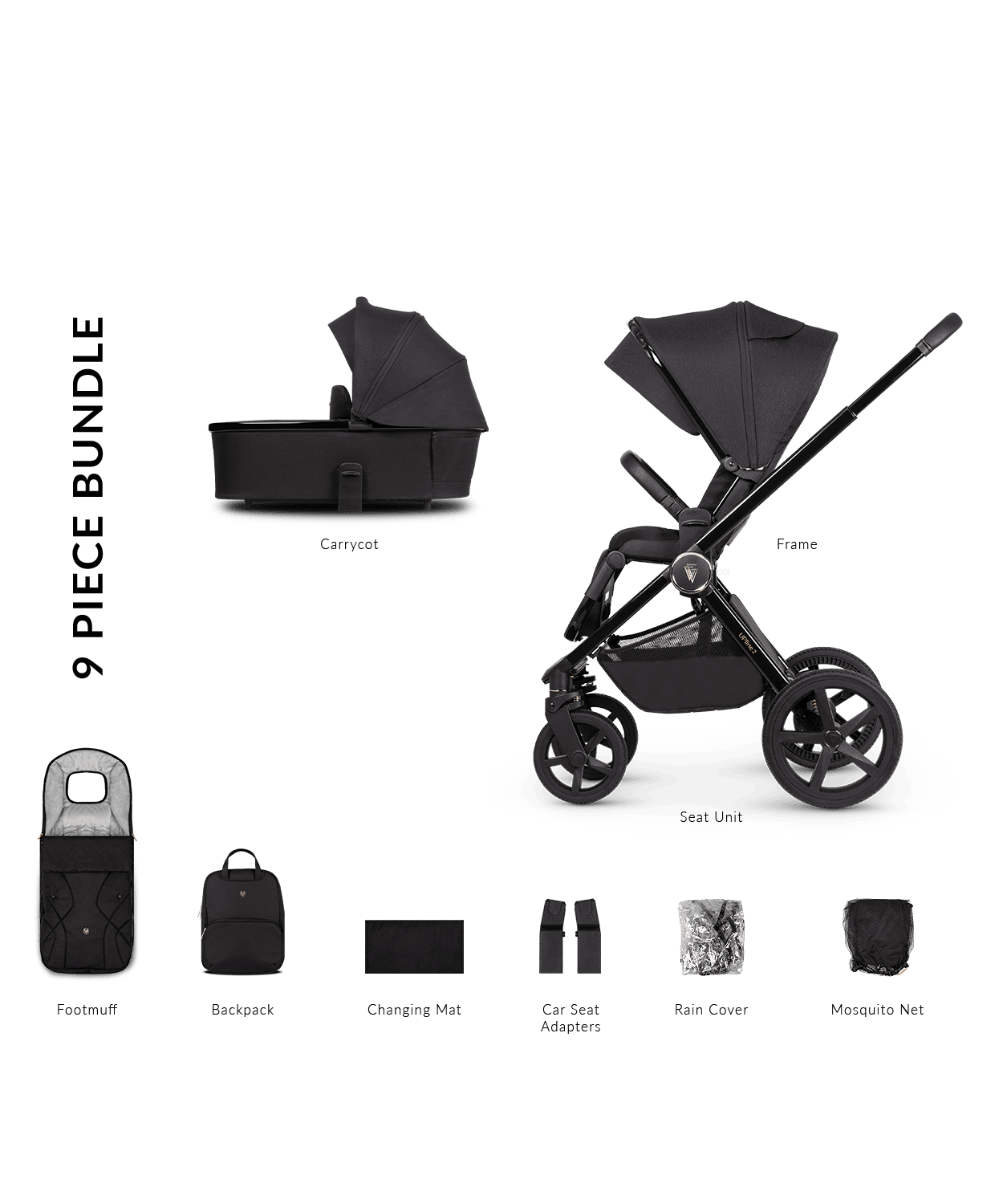 Venicci Upline 2 All Black - Parent Studio