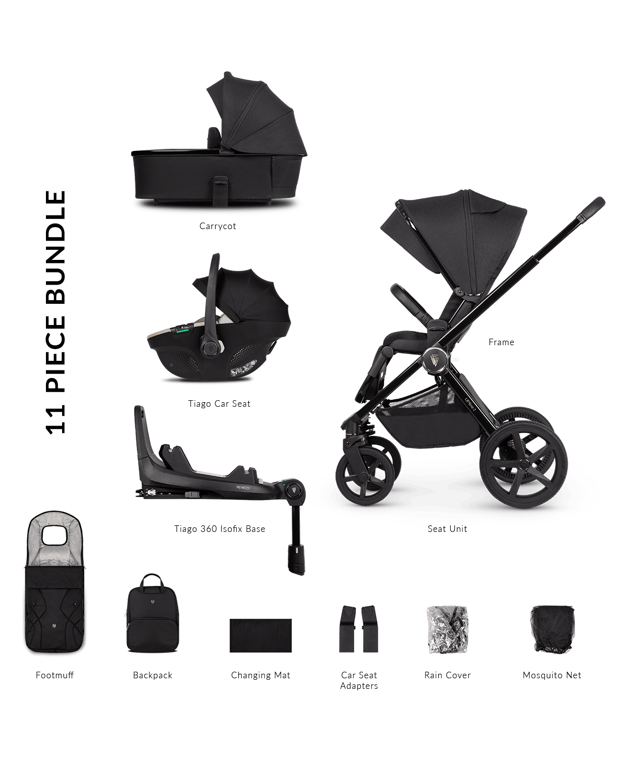 Venicci Upline 2 All Black - Parent Studio