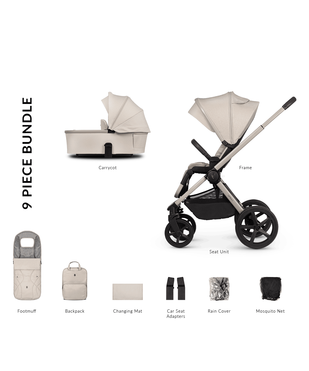 Venicci Pram Upline 2 Stone Beige Stroller