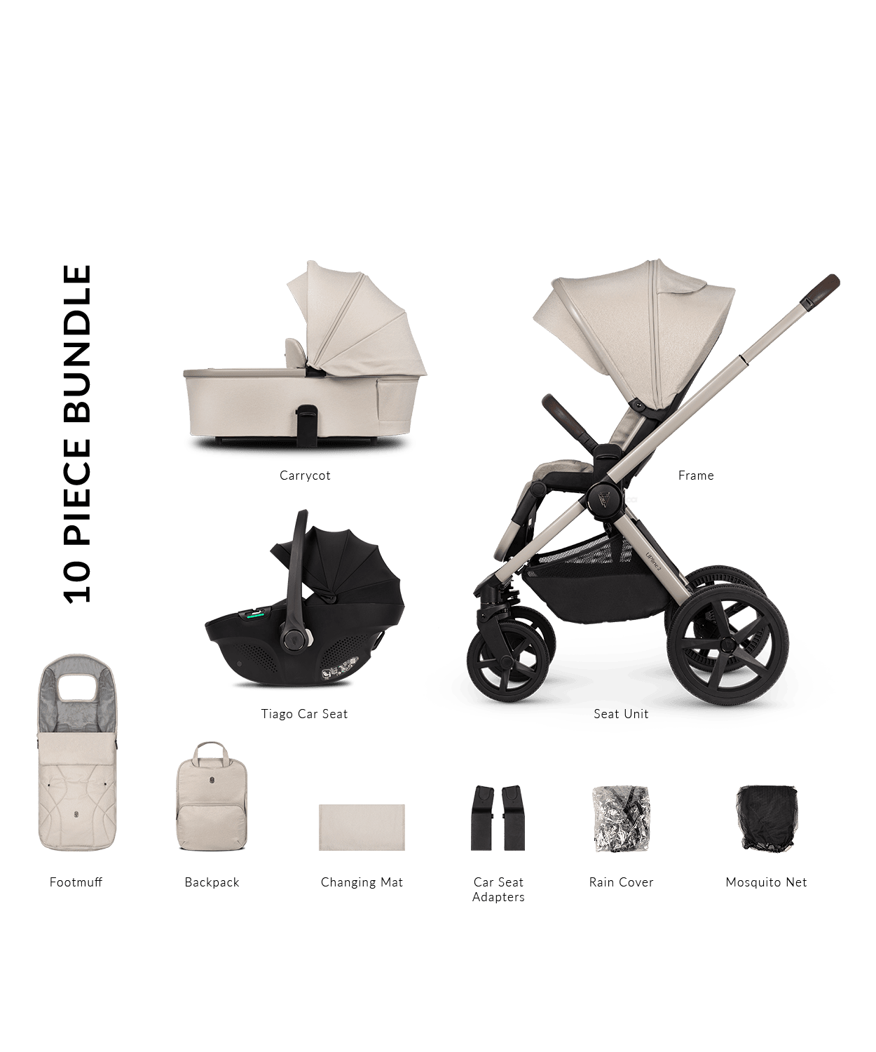 Venicci Pram Upline 2 Stone Beige Stroller