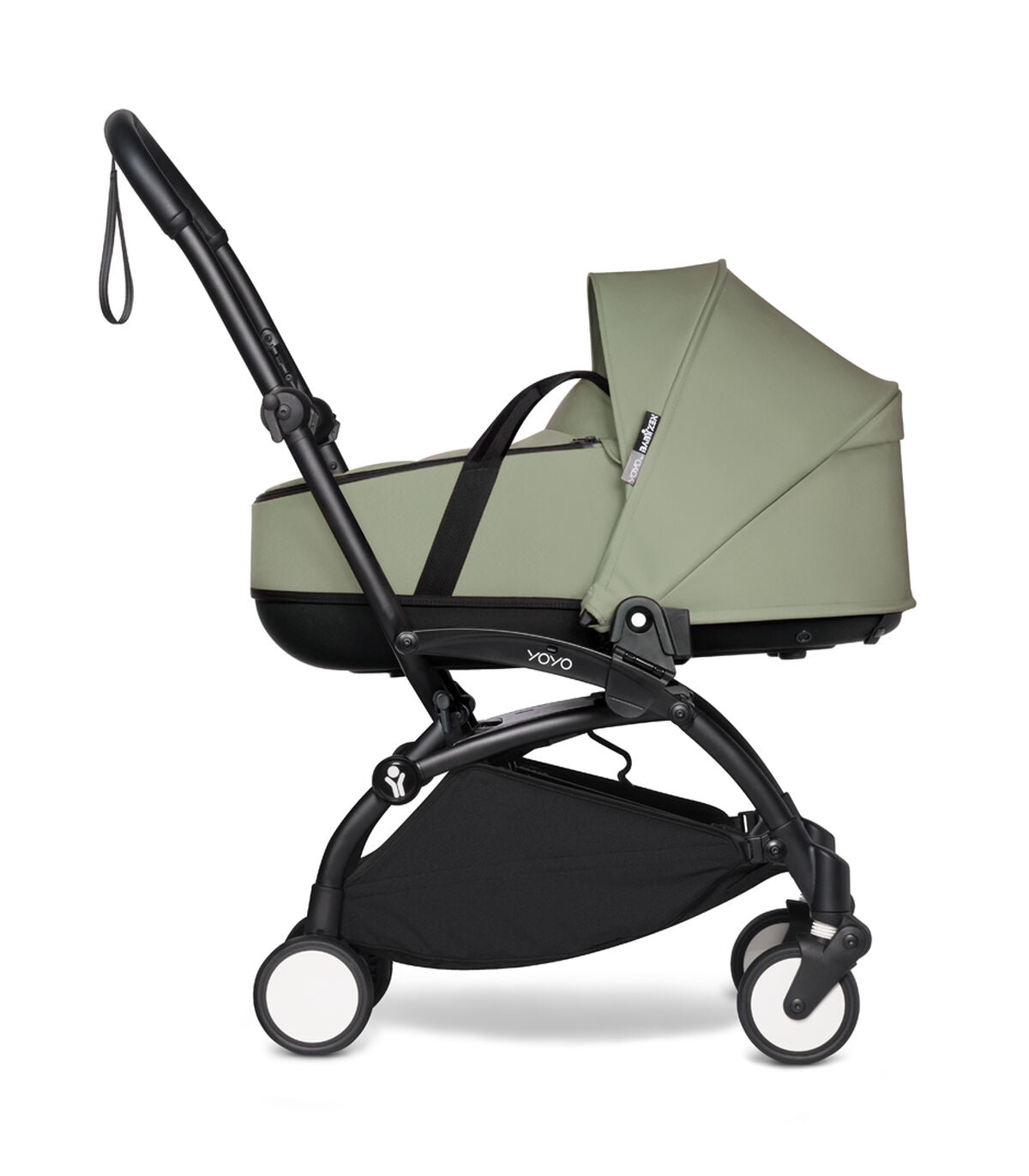 BABYZEN YOYO² (Black Frame) Complete with Bassinet  - Olive with FREE 6+ Rain cover