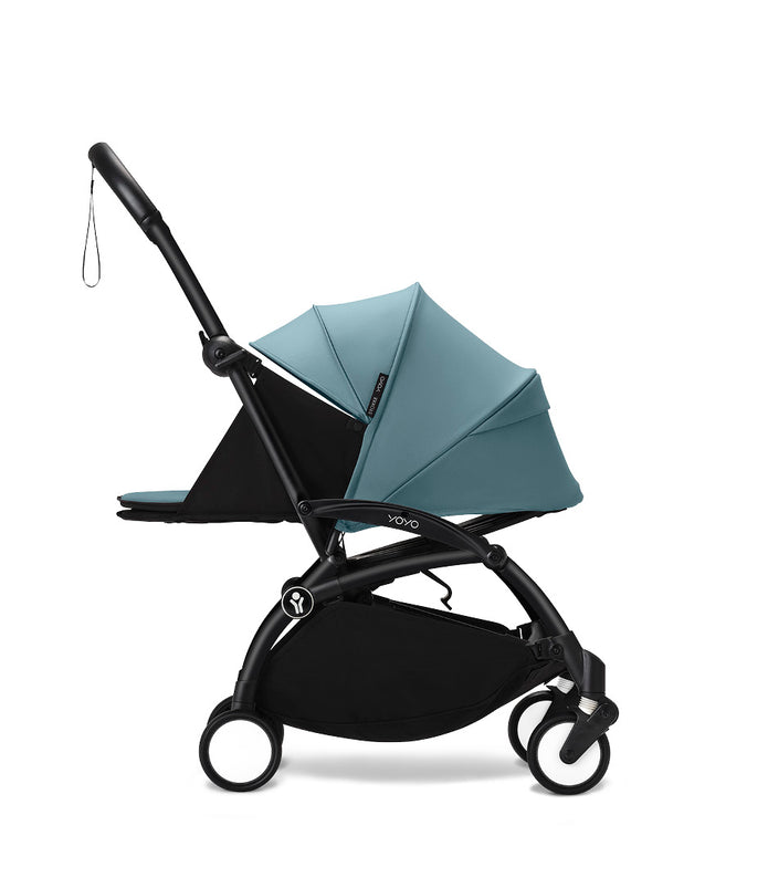 Stokke® YOYO³ stroller with newborn to toddler Black/Aqua
