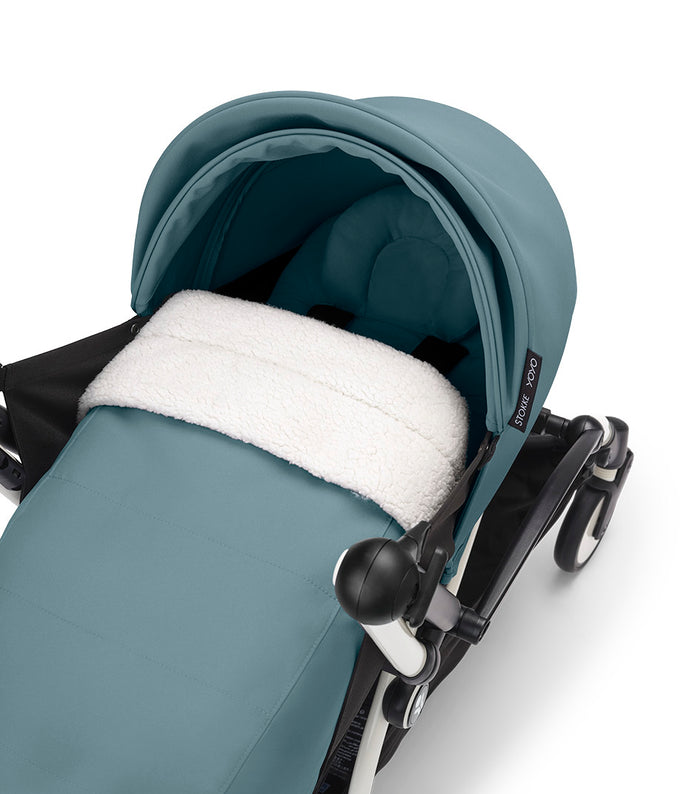 Stokke® YOYO³ stroller with newborn to toddler White/Aqua
