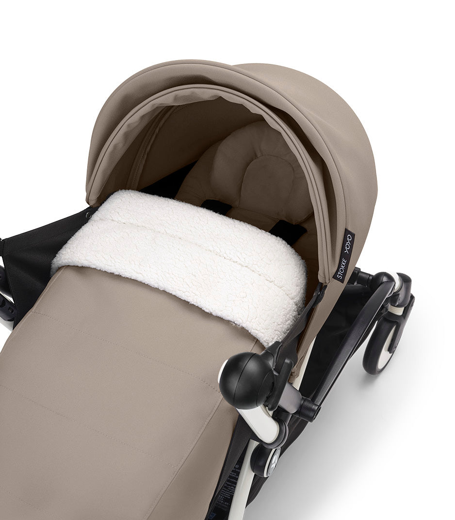 Stokke® YOYO³ stroller with newborn to toddler White/Taupe