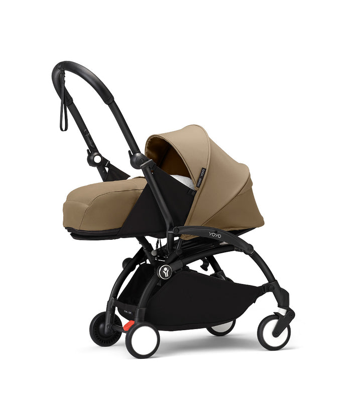 Stokke® YOYO³ stroller with newborn to toddler Black/Toffee