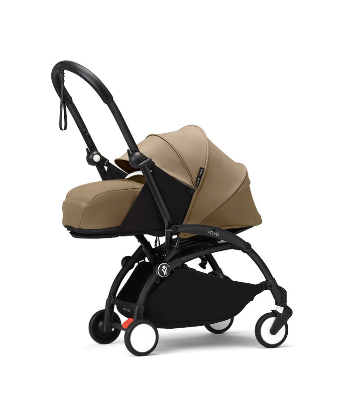 Stokke® YOYO³ stroller with newborn to toddler Black/Toffee