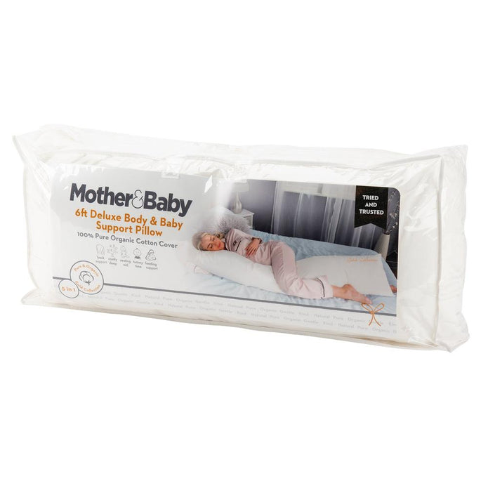 Mother & Baby Organic Cotton 6ft Deluxe Body and Baby Support Pillow-Nursing Pillow-Parent Studio