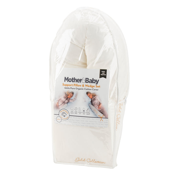 Mother & Baby Organic Cotton Support Pillow and Wedge Set-Nursing Pillow-Parent Studio