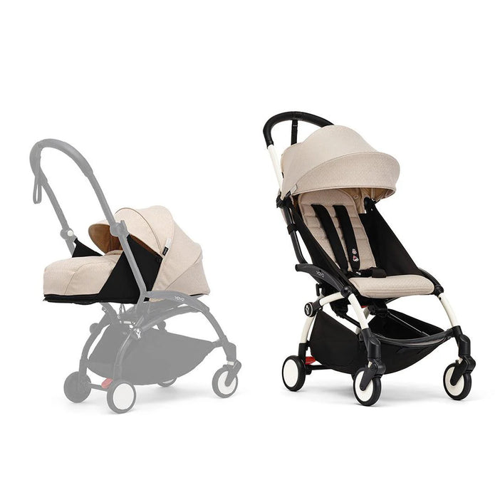 stokke stroller white Stokke® YOYO³ stroller with newborn to toddler White/Bonpoint