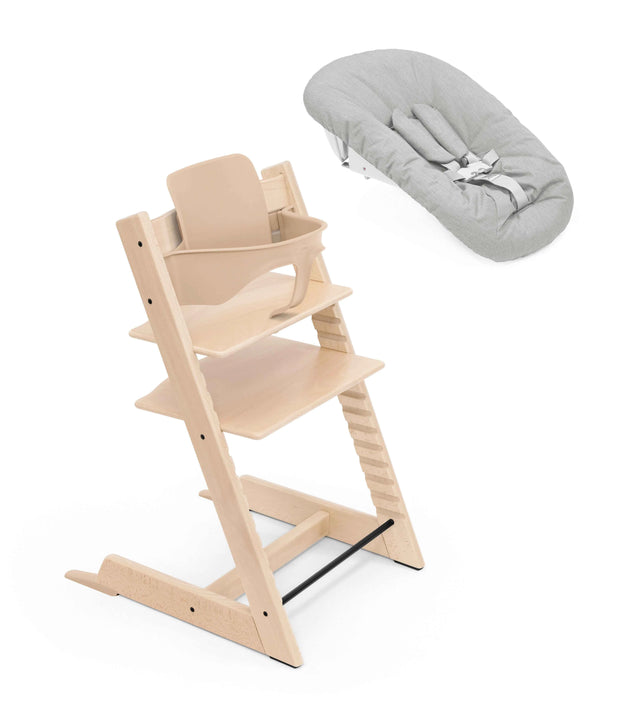 Tripp Trapp High Chair Newborn Set Bundle in Oak Wood