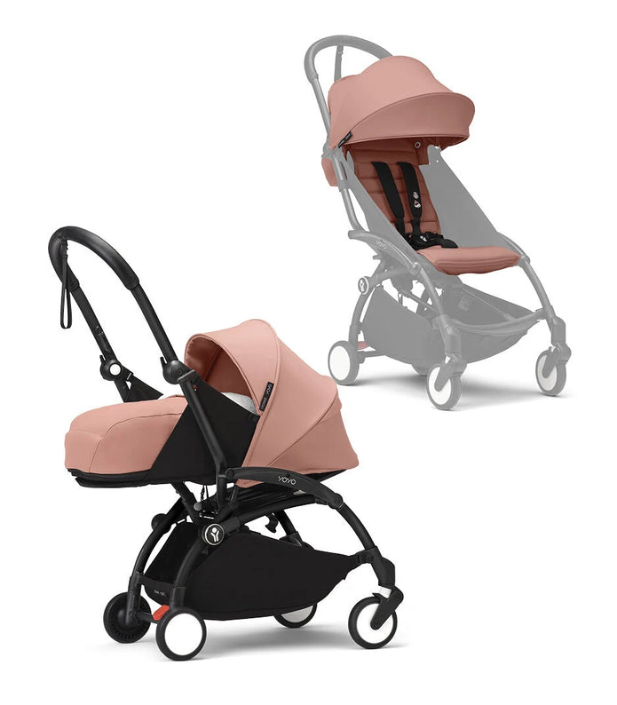 Stokke® YOYO³ stroller with newborn to toddler Black/Ginger