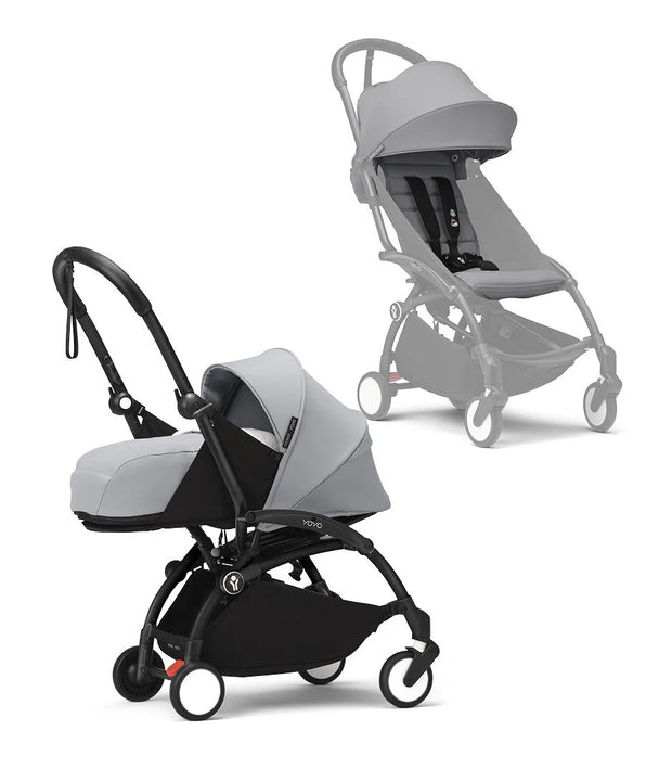 Stokke® YOYO³ stroller with newborn to toddler Black/Stone