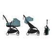 BABYZEN YOYO² (Black Frame) Complete with Bassinet - Aqua