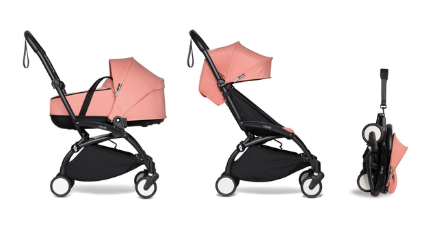 BABYZEN YOYO² (Black Frame) Complete with Bassinet - Ginger