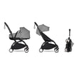 BABYZEN YOYO² (Black Frame) Complete with Bassinet - Grey