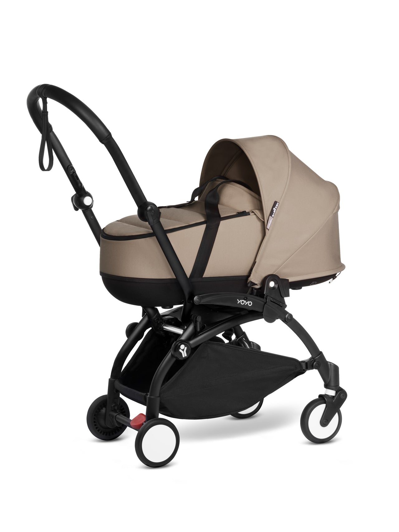 BABYZEN YOYO² (Black Frame) Complete with Bassinet  -  Taupe with FREE 6+ Rain cover