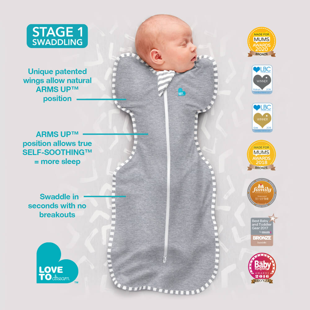 Love To Swaddle UP Cotton Original 1.0 TOG/Moderate - Grey