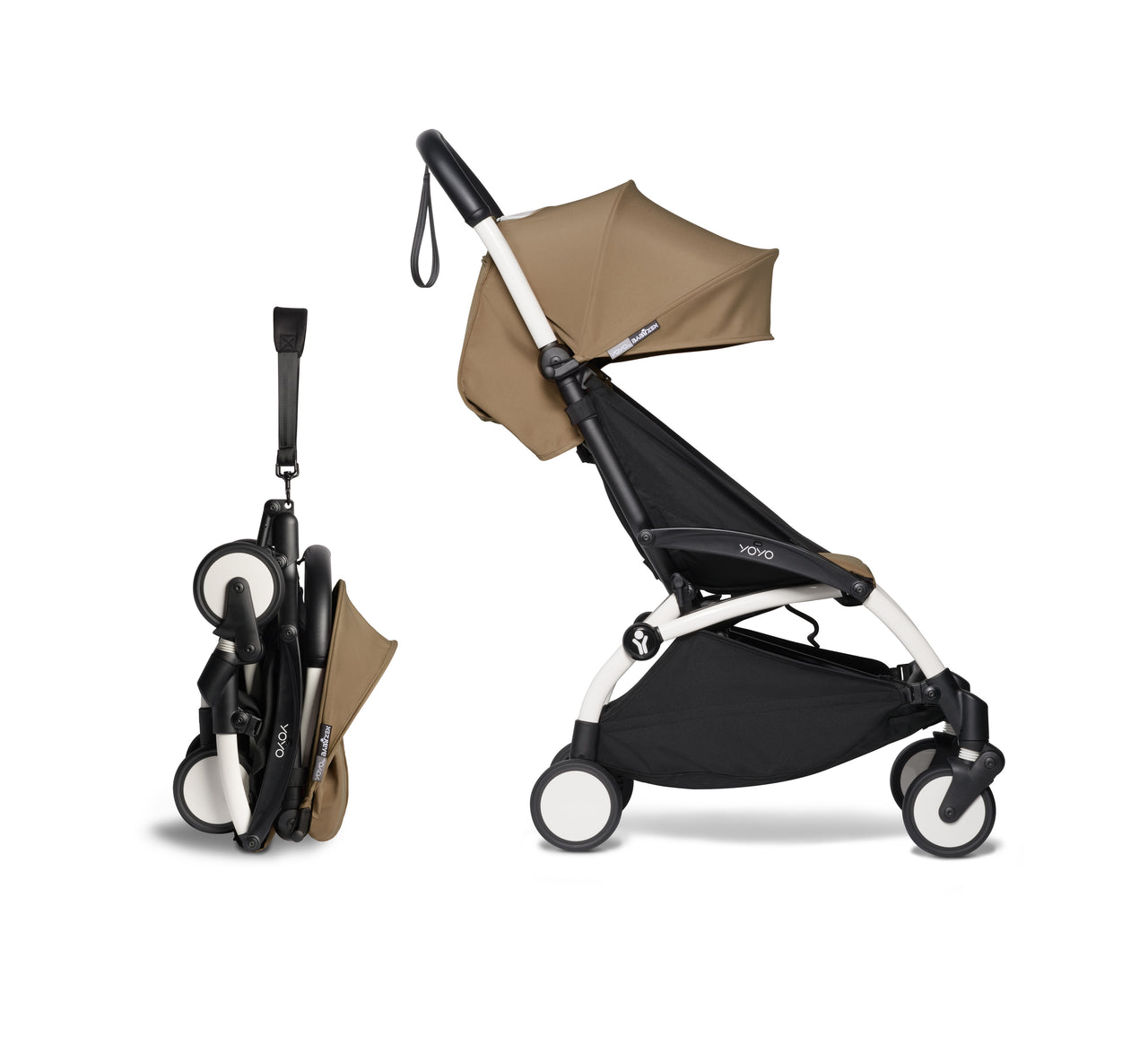 BABYZEN YOYO 6 Stroller White Frame Toffee with FREE 6 Rain