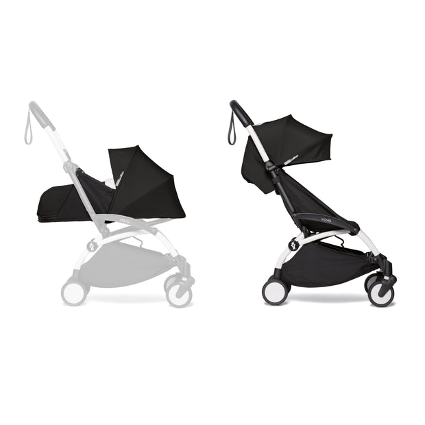 BABYZEN YOYO² (White Frame) Complete with Newborn pack - Black