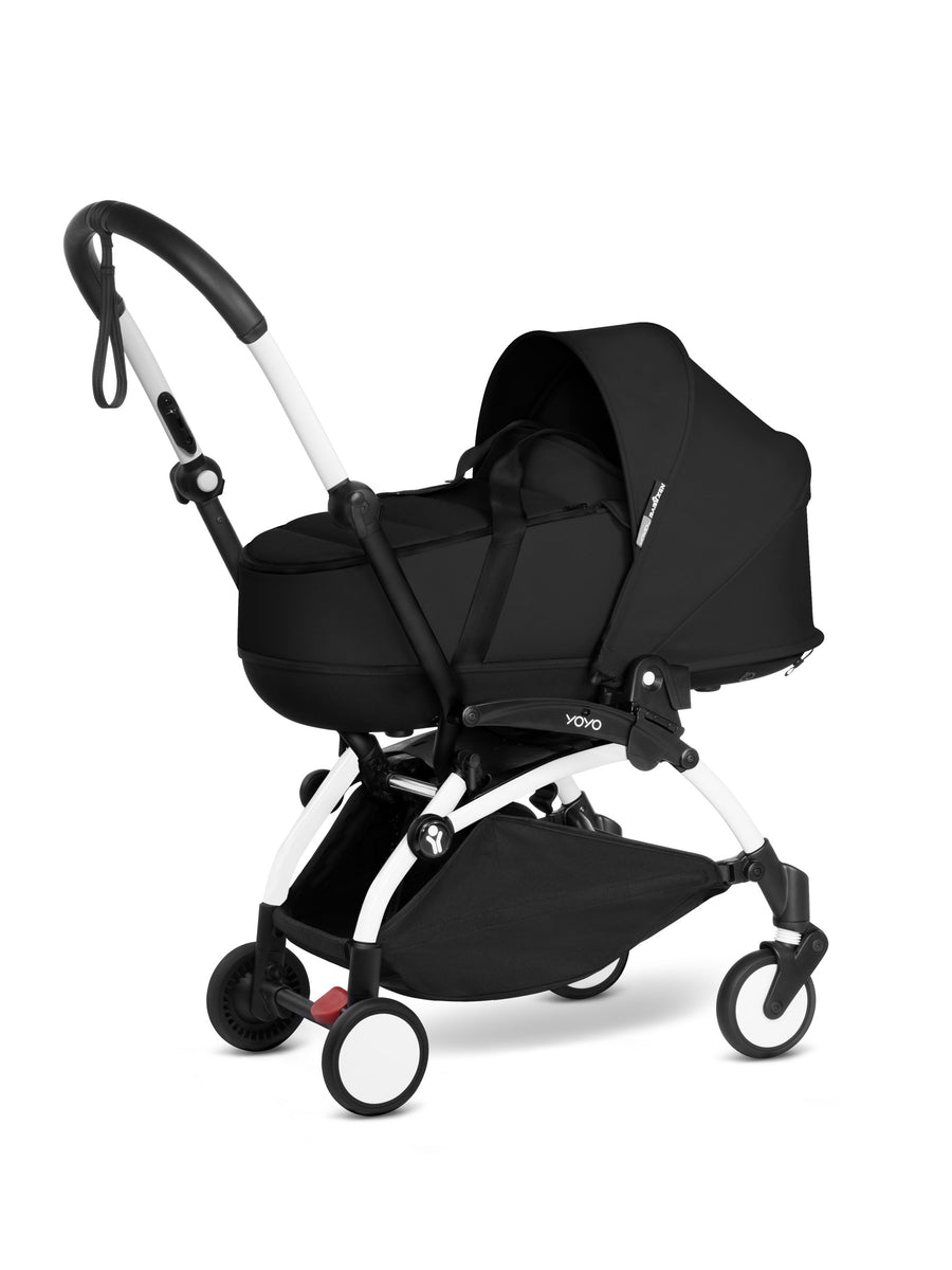 BABYZEN YOYO White Frame Complete with Bassinet Black