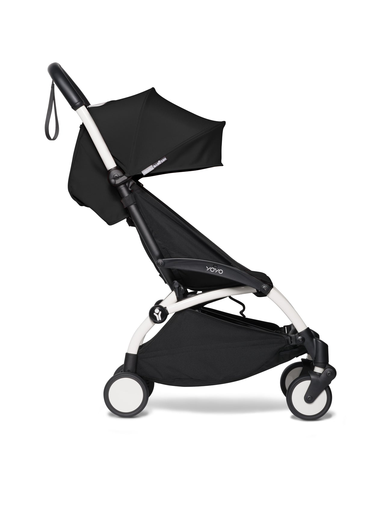 BABYZEN YOYO² (White Frame) Complete with Bassinet  - Black with FREE 6+ Rain cover