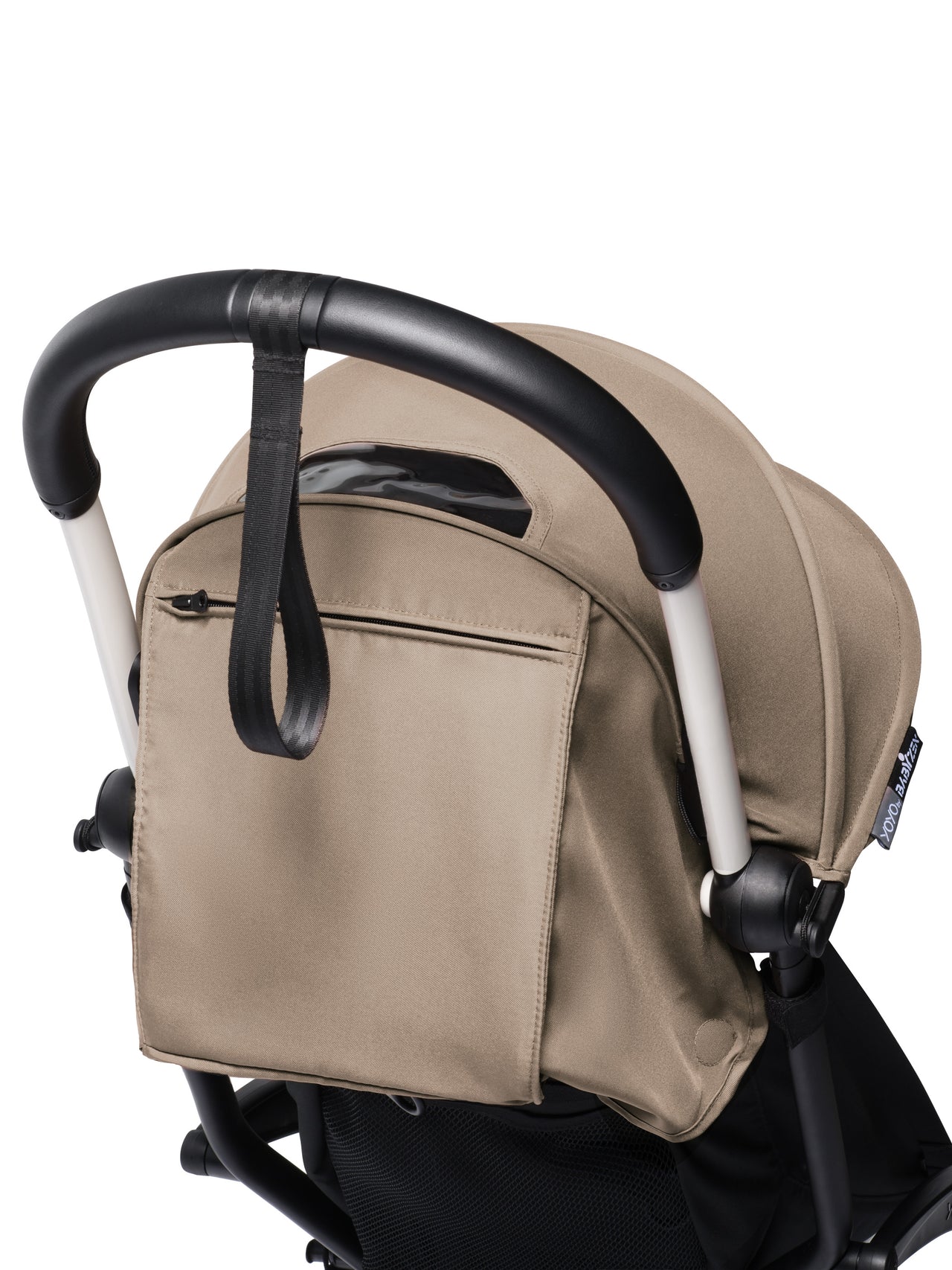 BABYZEN YOYO² (white frame) complete with newborn  - Taupe with FREE BACKPACK