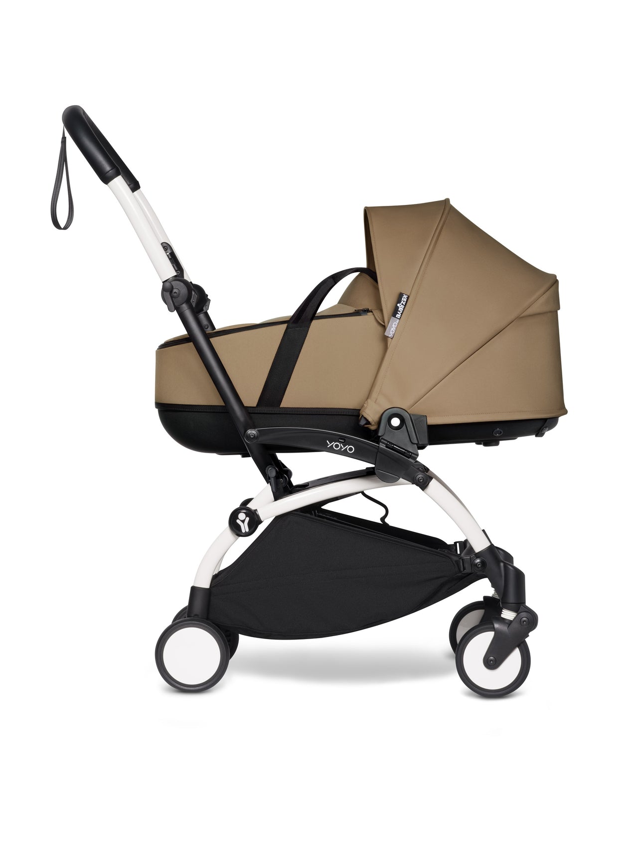 BABYZEN YOYO² (White Frame) Complete with Bassinet  - Toffee with FREE 6+ Rain cover