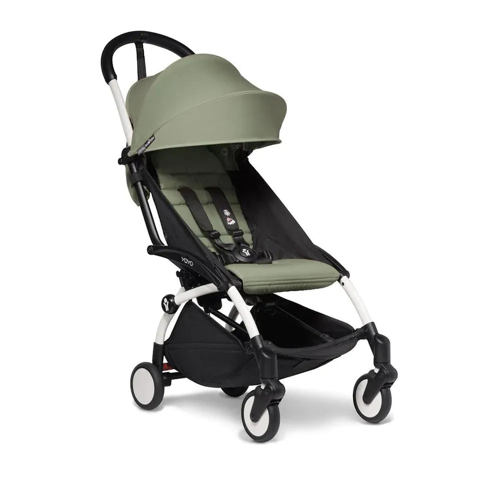 BABYZEN YOYO²  6+ Stroller (White Frame) - Olive with FREE BACKPACK!