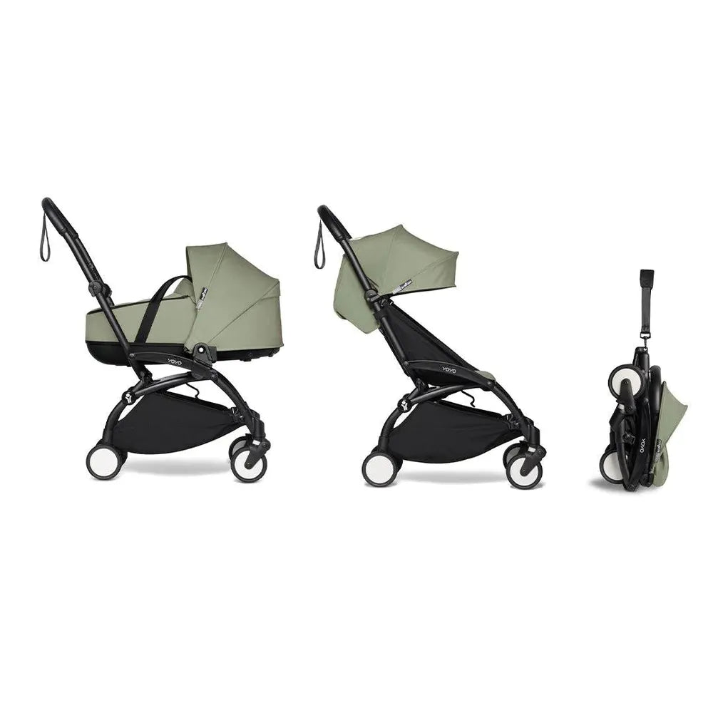 BABYZEN YOYO² (Black Frame) Complete with Bassinet  - Olive with FREE BACKPACK