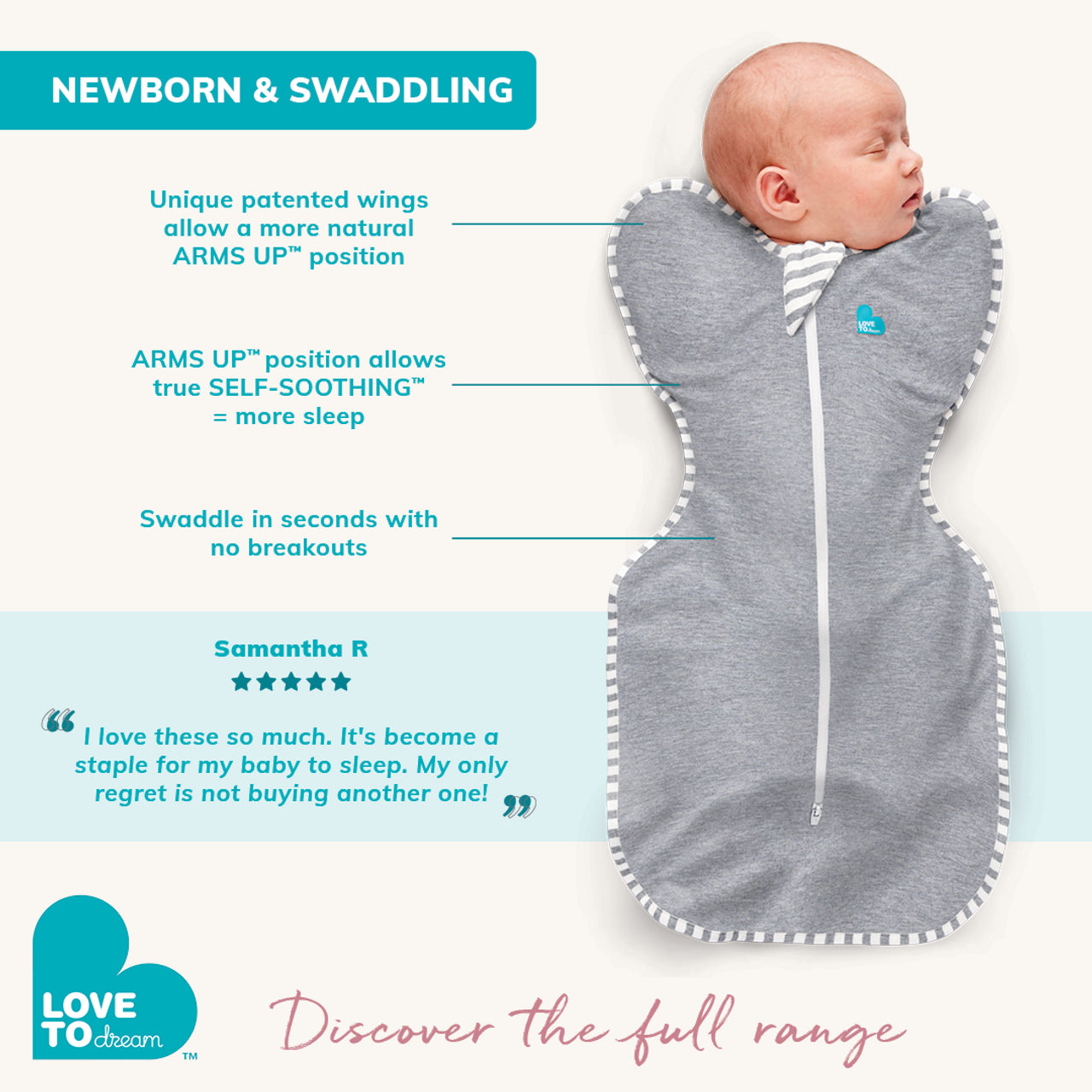 Love To Swaddle UP Cotton Original 1.0 TOG Dusty Pink Parent Studio